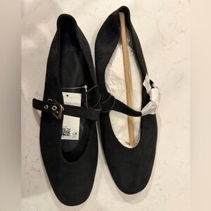 H&M Black Flats with Strap Detail